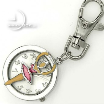 KEYCHAIN, Novelty Mini Clock Ballet, Dancing Ballerina